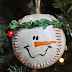 Baseball snowman ornament