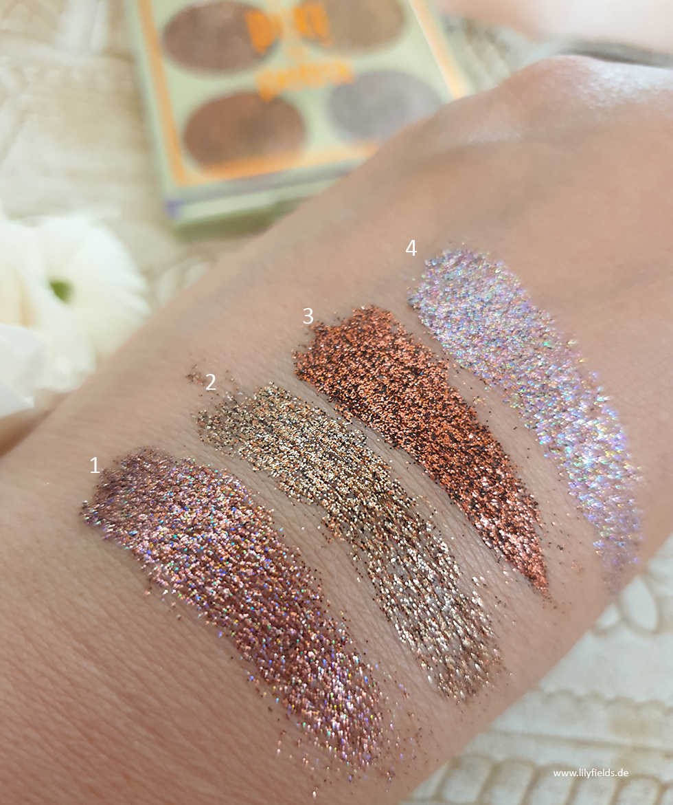 Pixi Dream Shadow Palette und Glittery Eye Quad Review & Swatches