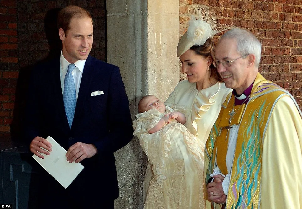 In an historic ceremony which brought together four generations of the Royal Family, the three-month-old future king was christened by the Archbishop of Canterbury in the Chapel Royal at St James’s Palace yesterday.