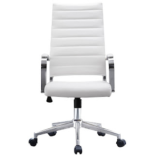 Here is a front angle for white office chair modern