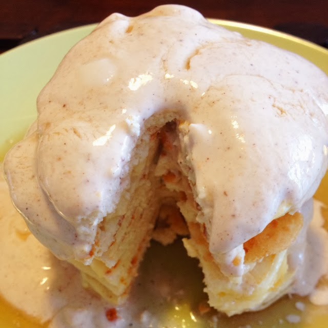 The Classy Cook Vanilla Protein Pancakes with Eggnog Cream