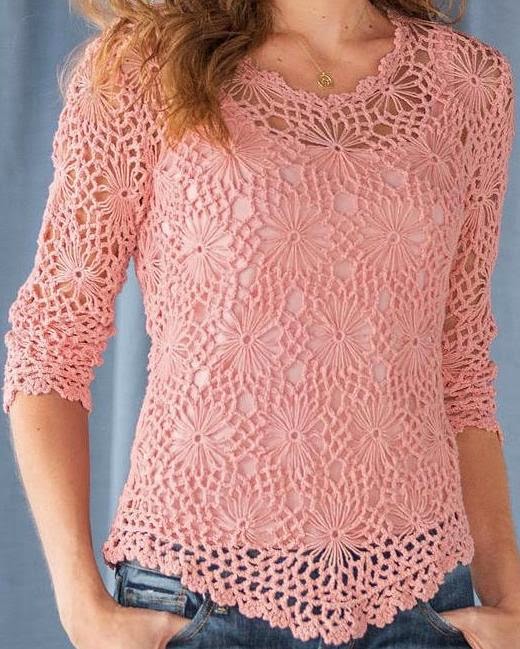 chompas de hilo a crochet para mujer