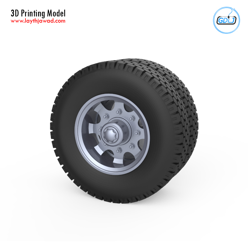 Truck Tire Mold With 3 Wheels 3D Printing Model Layth Jawad
