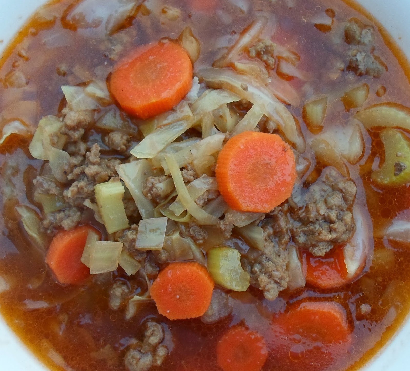 Happier Than A Pig In Mud: Easy Hamburger Soup-A low carb, diabetic friendly recipe