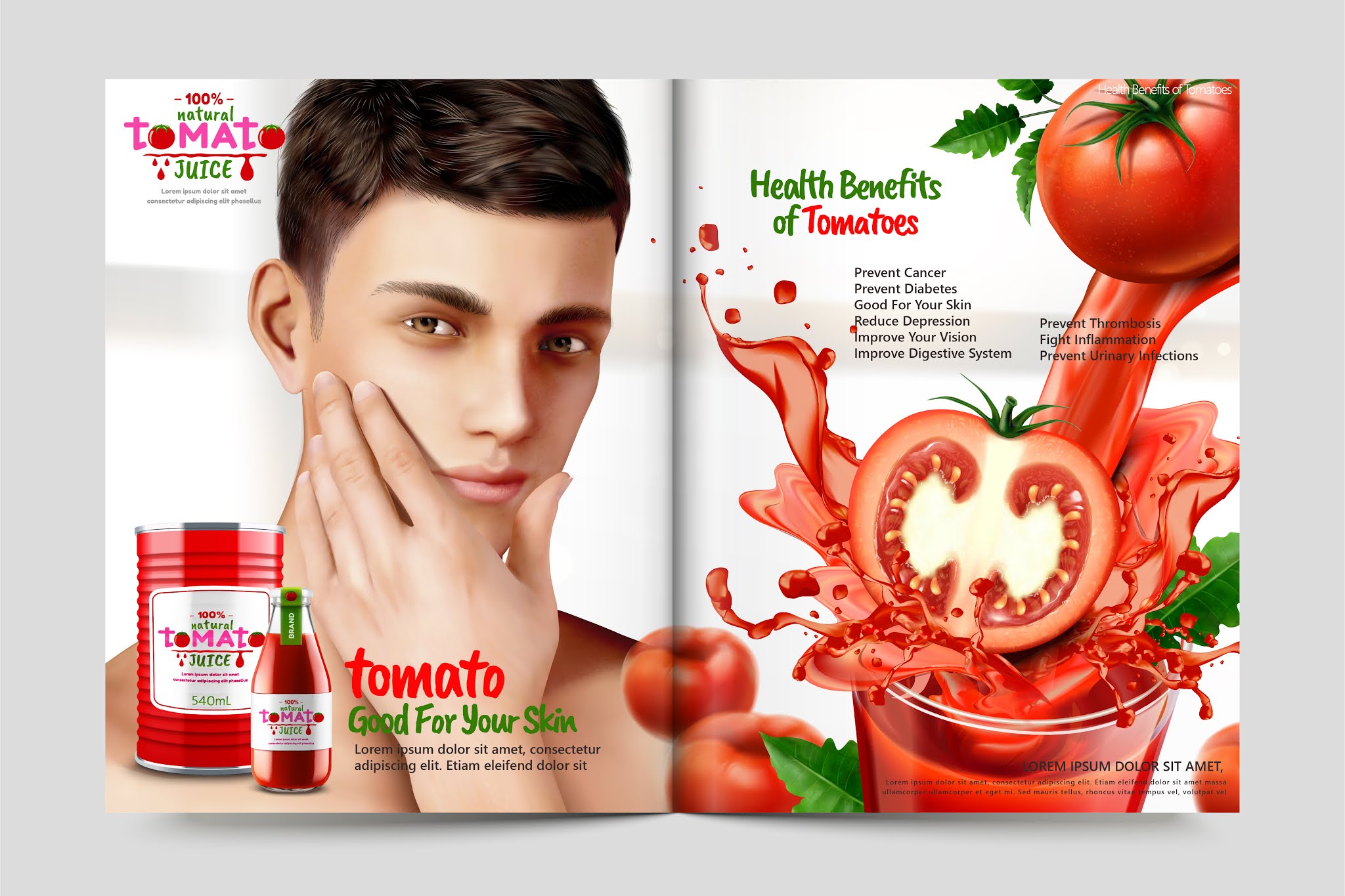 Download the design of a magazine for beauty products in vector format, and you can also convert it into a Photoshop file