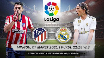 Prediksi La Liga Atletico Madrid vs Real Madrid 07 Maret 2021