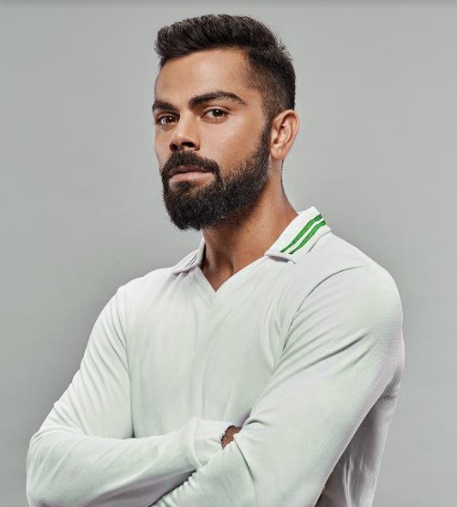 Virat Kohli New Hairstyle Virat Kohli Beard Style Virat kohli has not a special beard as if you are a asking how do i make a beard like virat kohli.instead ask how do i make a personality like virat kohli.you will definitely end up with that beard also after that success.(this answer is being wri. new hairstyle virat kohli beard style