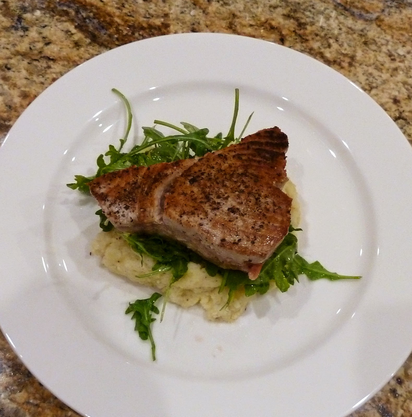 Cracked Pepper PanSeared Tuna with Capers and Red Wine Sauce