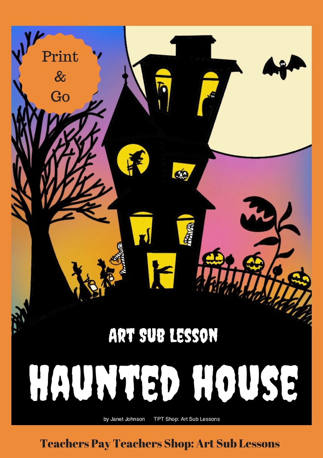 Art Sub Lessons Halloween Art Sub Plan