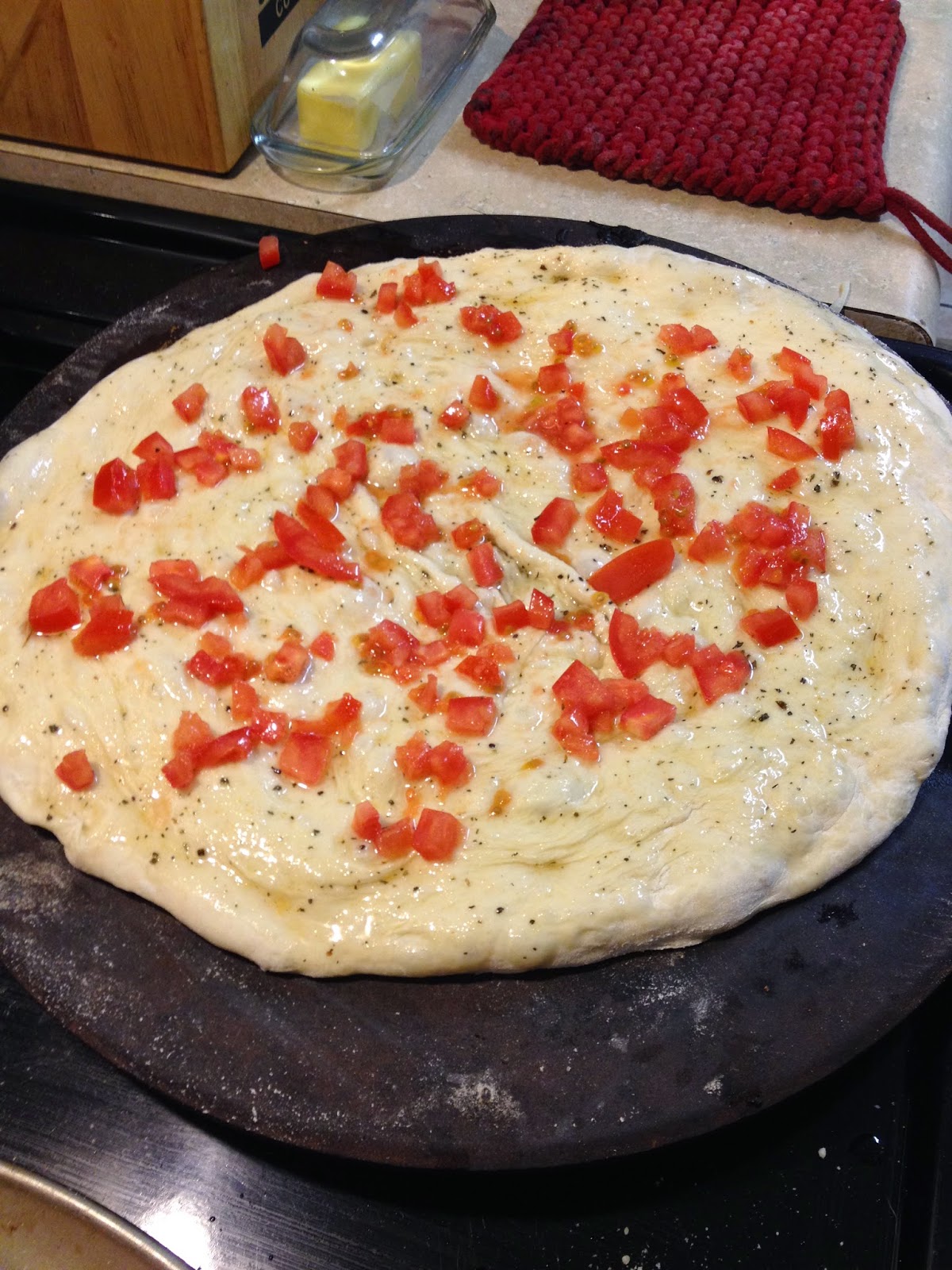 Chorizo & Roasted Red Pepper, Four Cheese Ricotta Pizza