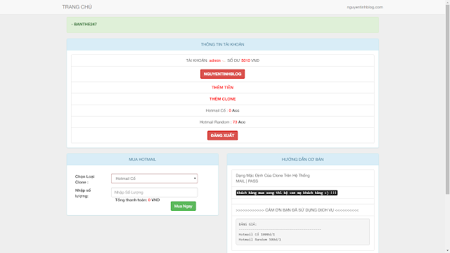 Share source code web bán hotmail facebook cực chất Share source code web bán hotmail facebook cực chất
