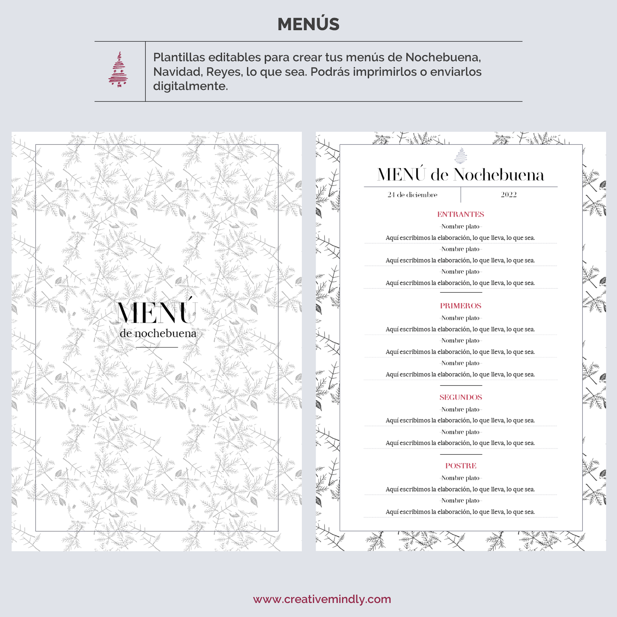 plantilla editable bonita para hacer menus