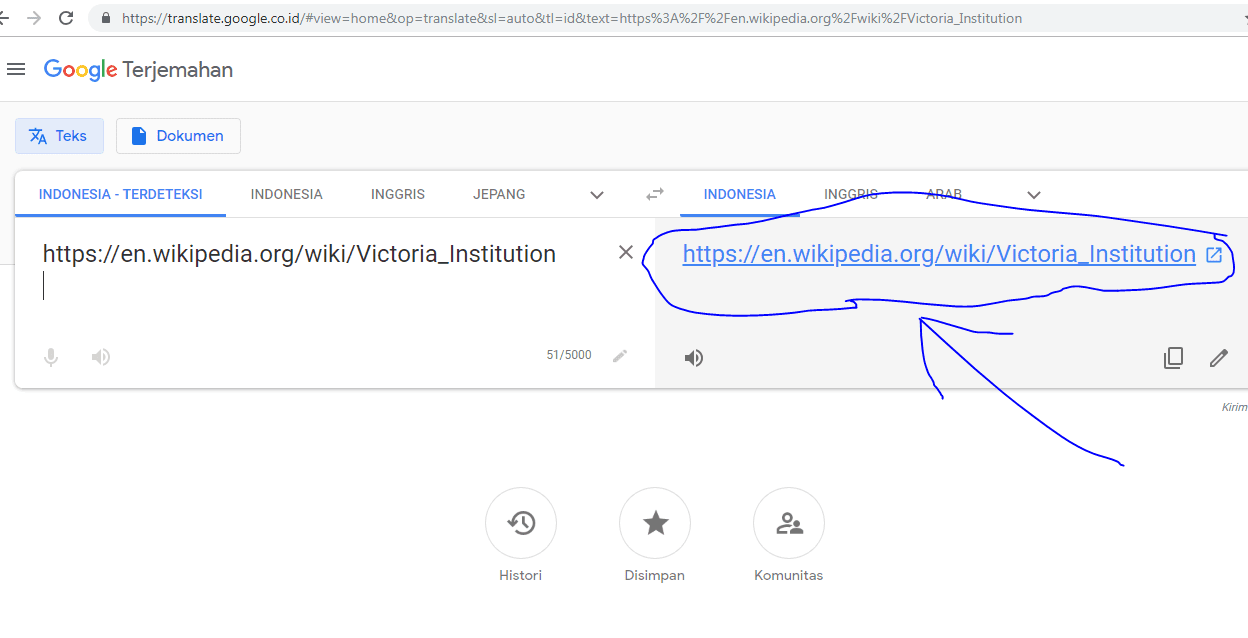 Setelah itu kalian akan dapatkan website dengan terjemah
