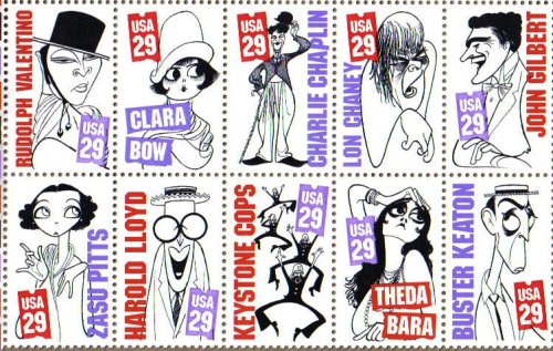 Al Hirschfeld Silent Screen 1994 stamp series