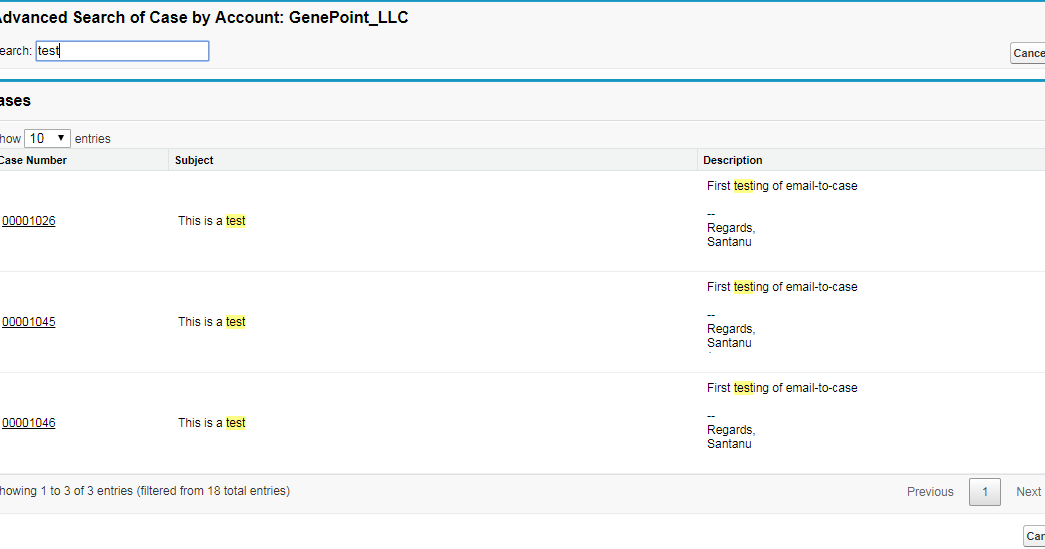 Exploring on Salesforce Keyword Search Series Display data using