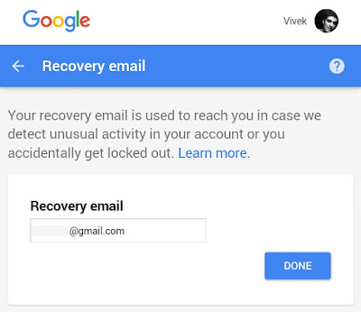 Add a recovery email address