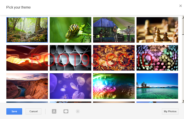 menampilkan tema/background yang tersedia menampilkan tema/background yang tersedia