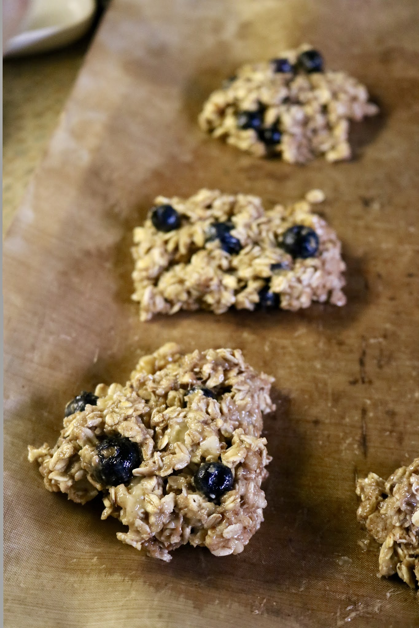 Blueberry Energy Cookies on baking tray