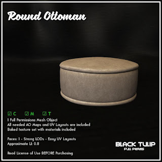 [Black Tulip] Mesh - Round Ottoman
