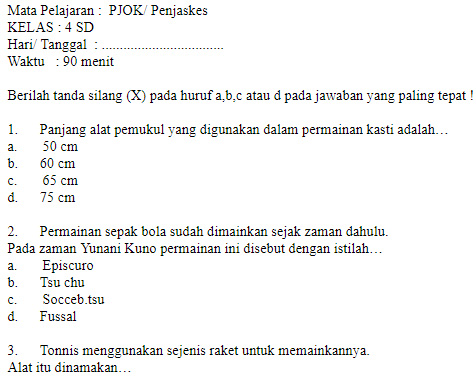 Mempersiapkan Diri Menuju Kemenangan: Panduan Lengkap Soal dan Jawaban UKK Penjaskes Kelas 4 SD