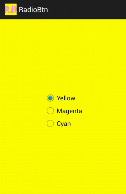 Desire Code: Write a Program to change background color using Radio Button  in android