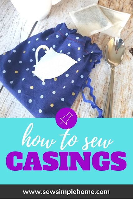 Learn how to make a casing for elastic or ribbon with this simple sewing tutorial.