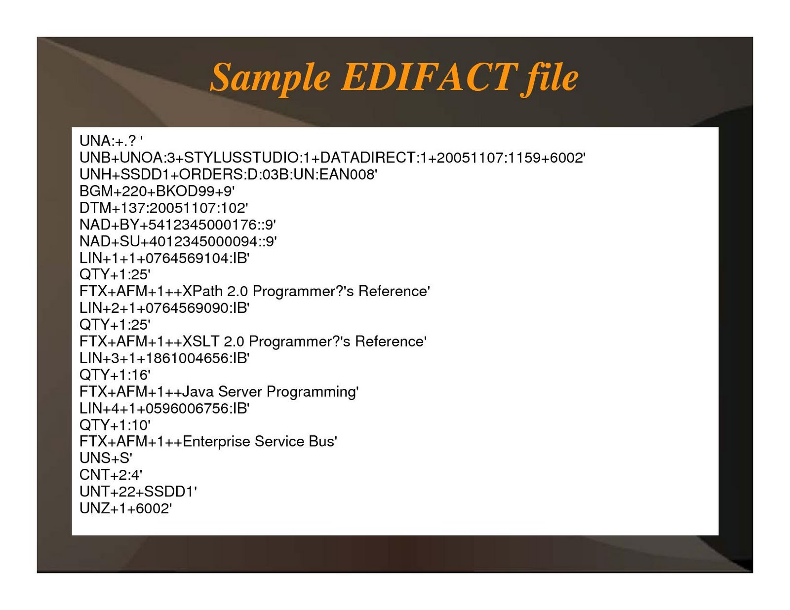 EDI Notes: 2011