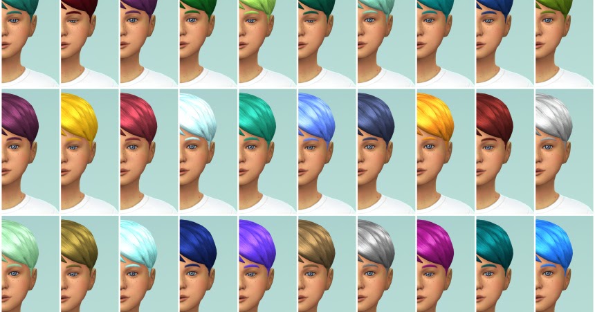 My Sims 4 Blog 70 Matching Berry Recolors For Boys Short Parted Hair