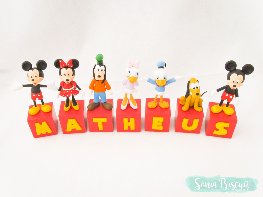 Cubos, Cubos Decorativos, Biscuit, Aniversário, Mickey, Minnie, Donald, Pateta, Margarida, Pluto