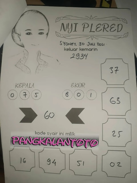 Prediksi Syair Sydney 30 Juli 2021 Syair Togel Pangkalantoto