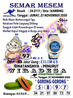 Kode Syair Sdy Hari Ini Jumat 27 11 2020 Prediksi Syair Togel Singapura Hongkong Sidney Kuda Lari
