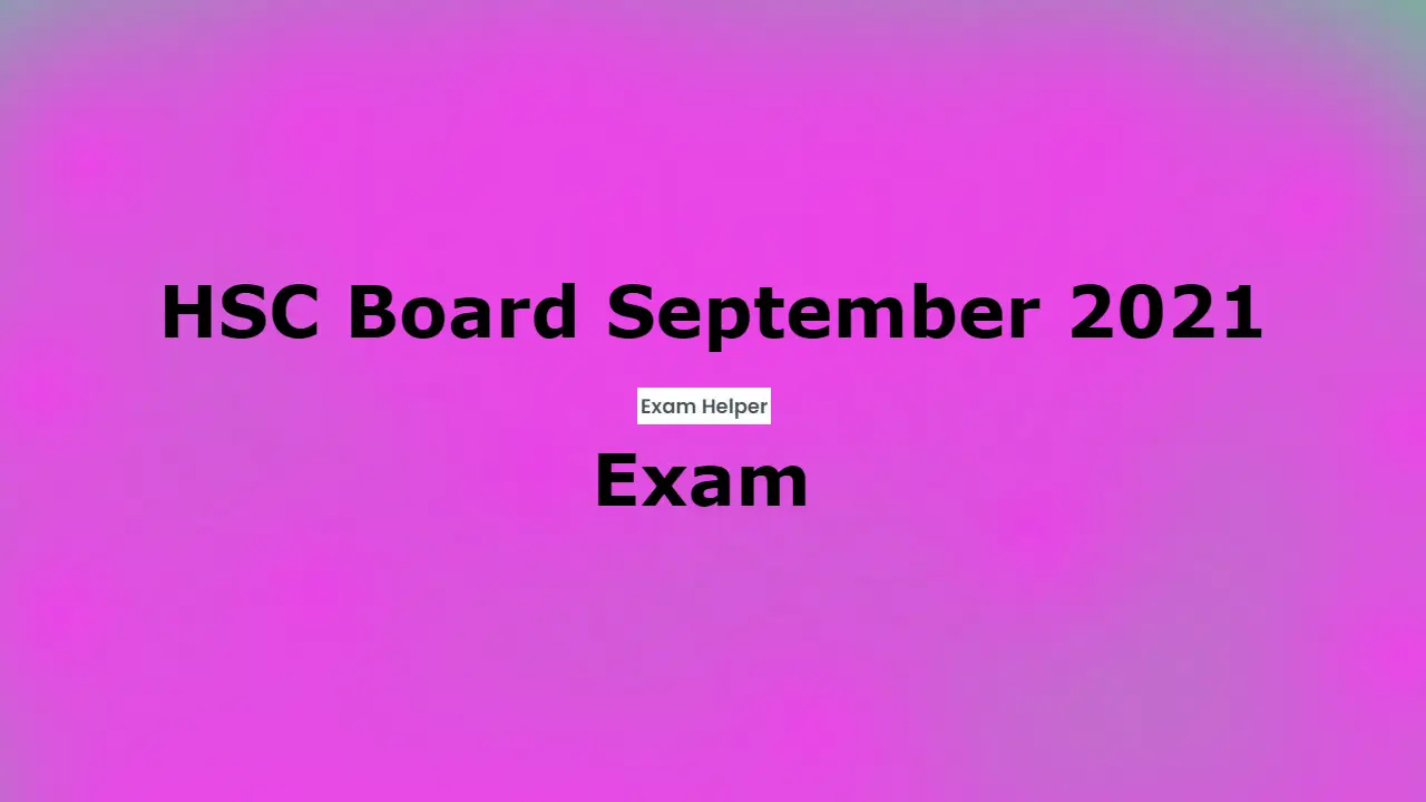 HSC Board September 2021 Exam,HSC Board ,English,HSC 2021 Exam,