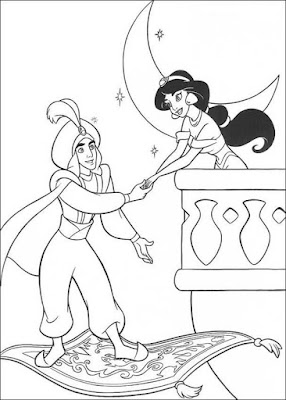 Aladdin Coloring Pages for Kids