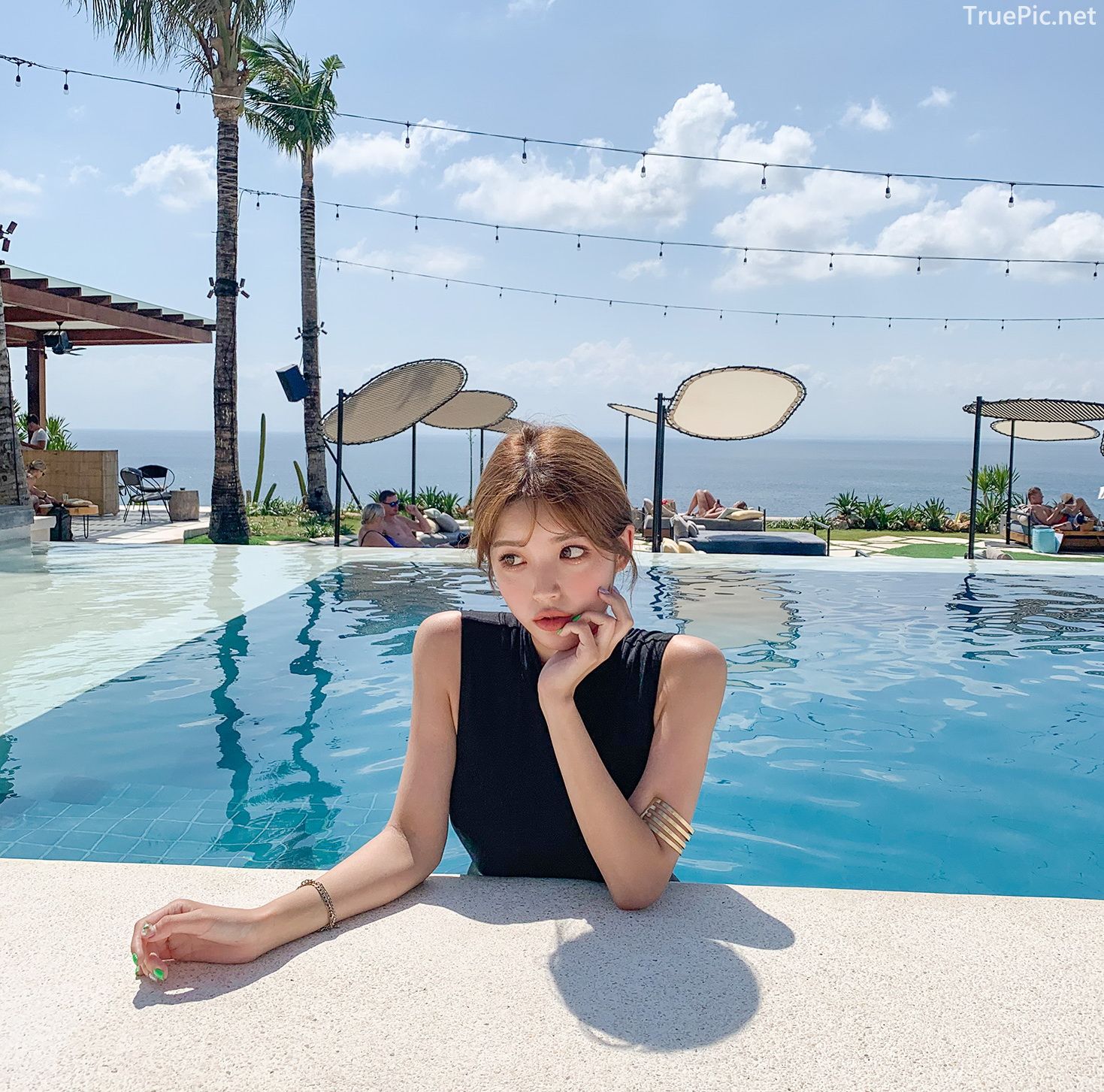 Korean fashion model - Cha Yoo Jin - Half Neck Black Monokini - TruePic.net - Picture 22