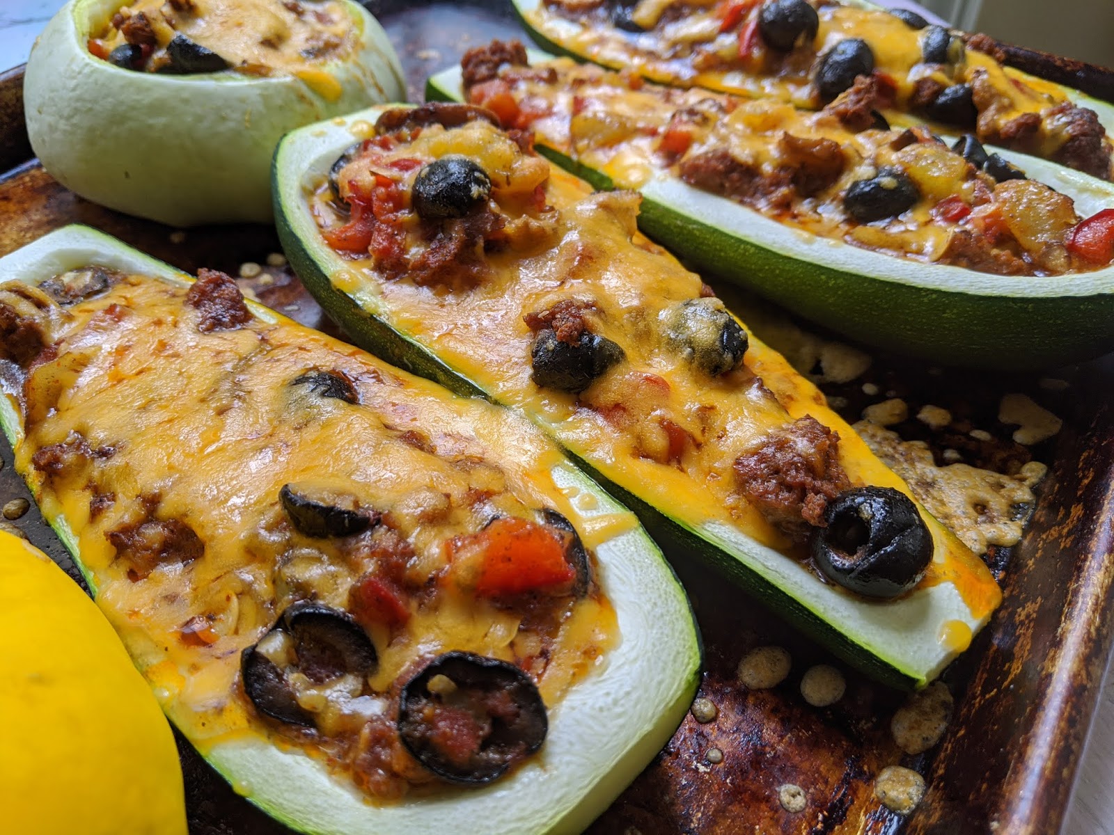 Taco Stuffed Zucchini and Patty Pan Squash