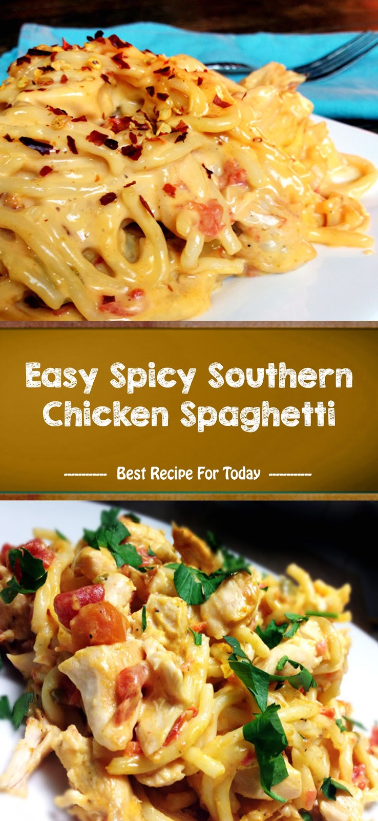 Easy Spicy Southern Chicken Spaghetti - Jolly Lotus