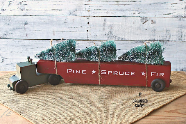 Thrift Shop Wooden Toy Truck Upcycled As Christmas Decor