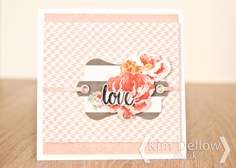 A card made using the Fiskars 3 in 1 Tag maker