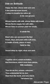 Poem Ode On Solitude