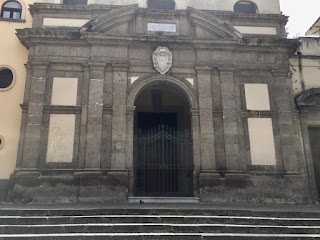 The facade of the Chiesa dell'Annunziata in Piazza Veniero, just off Via Fuoro in the centre of Sorrento