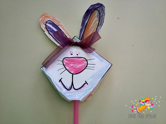 manualidades para niños tarjeta conejo pascua