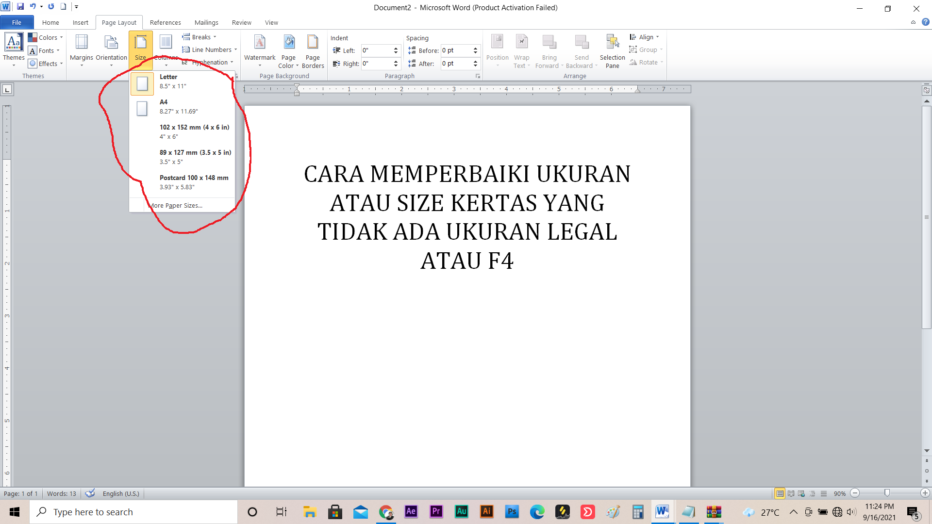 CARA MEMPERBAIKI UKURAN KERTAS LEGAL ATAU F4 YANG TIDAK MUNCUL PADA
