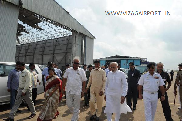 MODI BABU ASHOK GAJAPATI VISIT AIRPORT AFTER HUDHUD