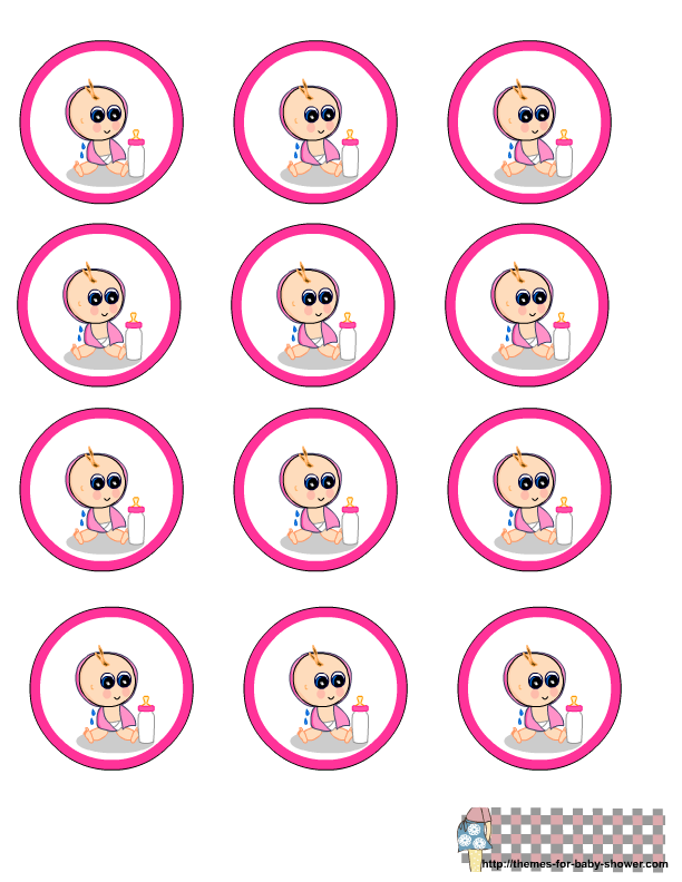Bebita: Kit de Baby Shower para Niña, para Imprimir Gratis. Toppers, Stickers o Etiquetas para Imprimir Gratis de Bebita.