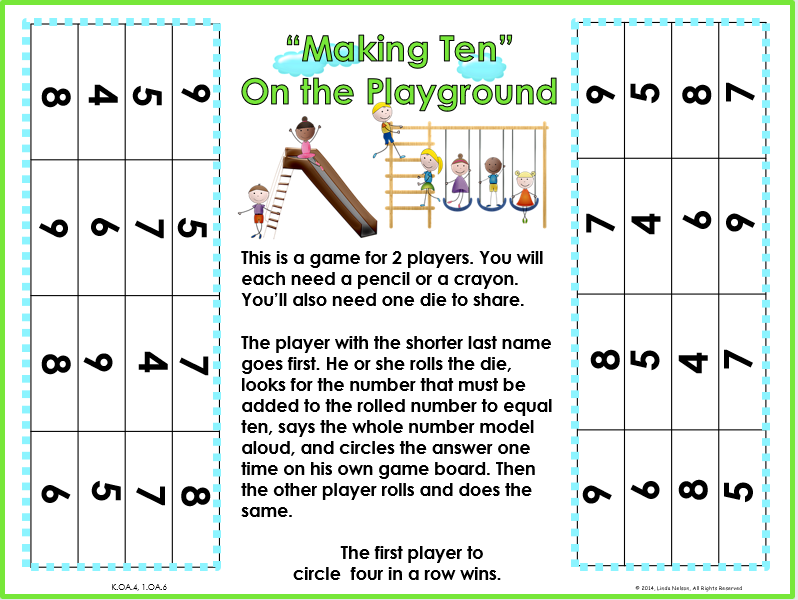Primary Inspiration: Practice Sums of Ten with a Free Math Game!