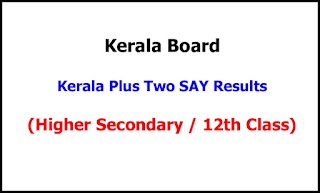 Kerala Plus Two SAY/Improvement Exam Result 2022