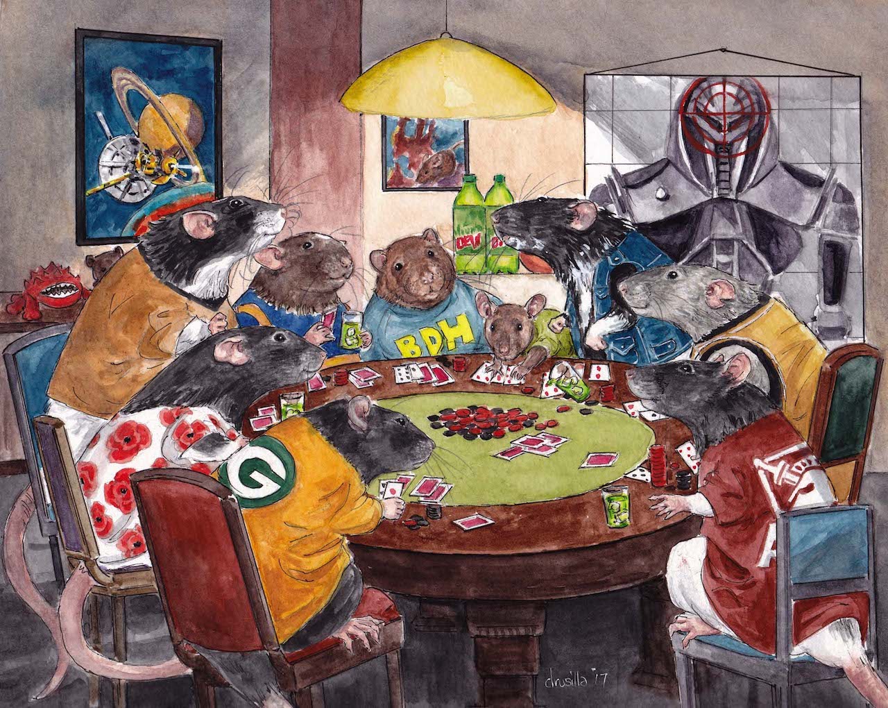 Коты играют в покер картина автор