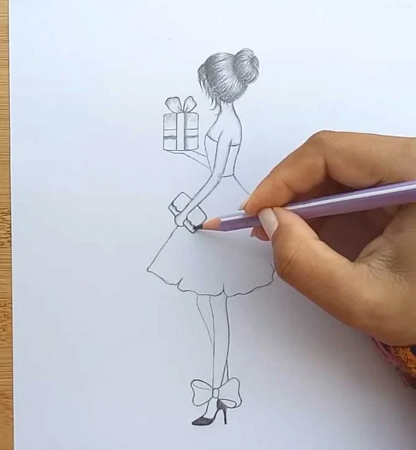 رسم فتاة بالرصاص رسم فتاة جميلة بالرصاص