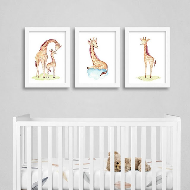 Kit Quadros Bichinhos Fofinhos - Girafa