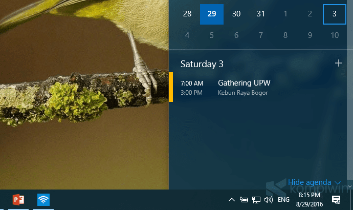 Cara Lihat dan Tambah Calendar Event Langsung di Taskbar 9